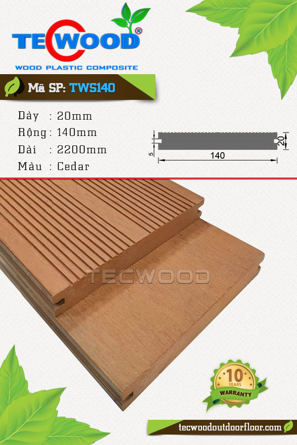 Sàn gỗ ngoài trời TecWood TWS140-Cedar