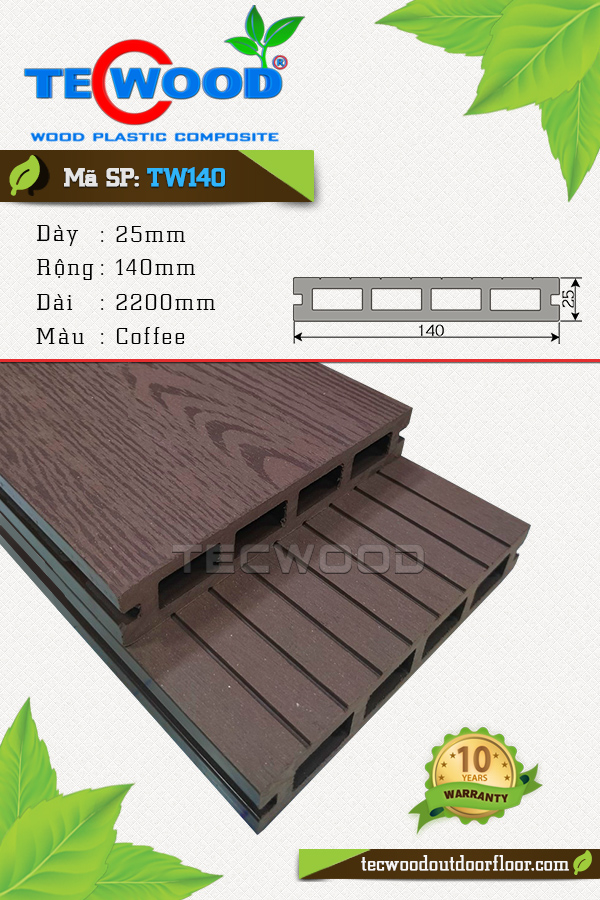Sàn gỗ TecWood TW140-Coffee