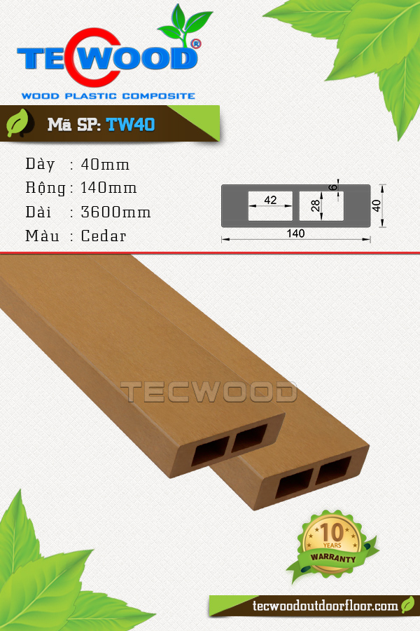 Lam gỗ nhựa TecWood TW40