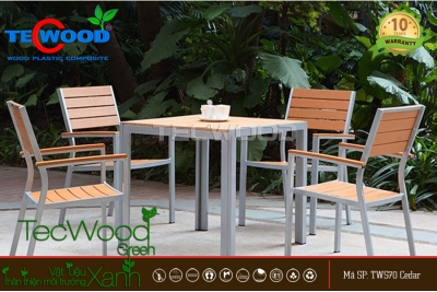 Bàn ghế gỗ nhựa ngoài trời