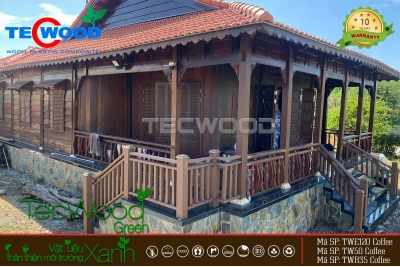 Công trình lan can gỗ nhựa cho nhà cổ tại Tân Phú, Đồng Nai